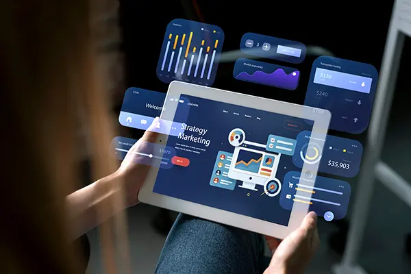 young female dentist creating an internet marketing strategy for her dental clinic